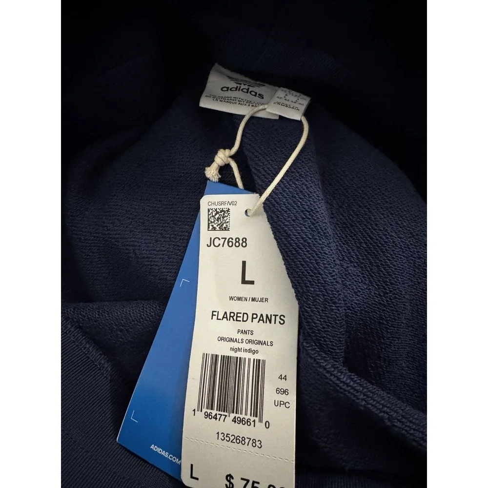 Adidas Originals Women's Fleece Sweatsuit 1/4-zip Shirt & Flared Pants Lg NWT - Picture 8 of 11